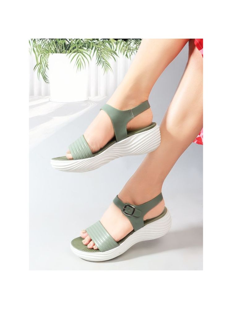Carlton London Casual Comfort Women's Olive Sandals-picture-22