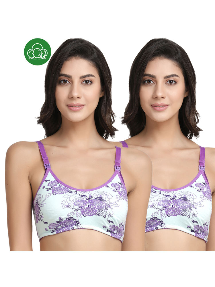 Inner Sense Organic Antimicrobial Soft Nursing Bra Combo of 2 - Purple-picture-13