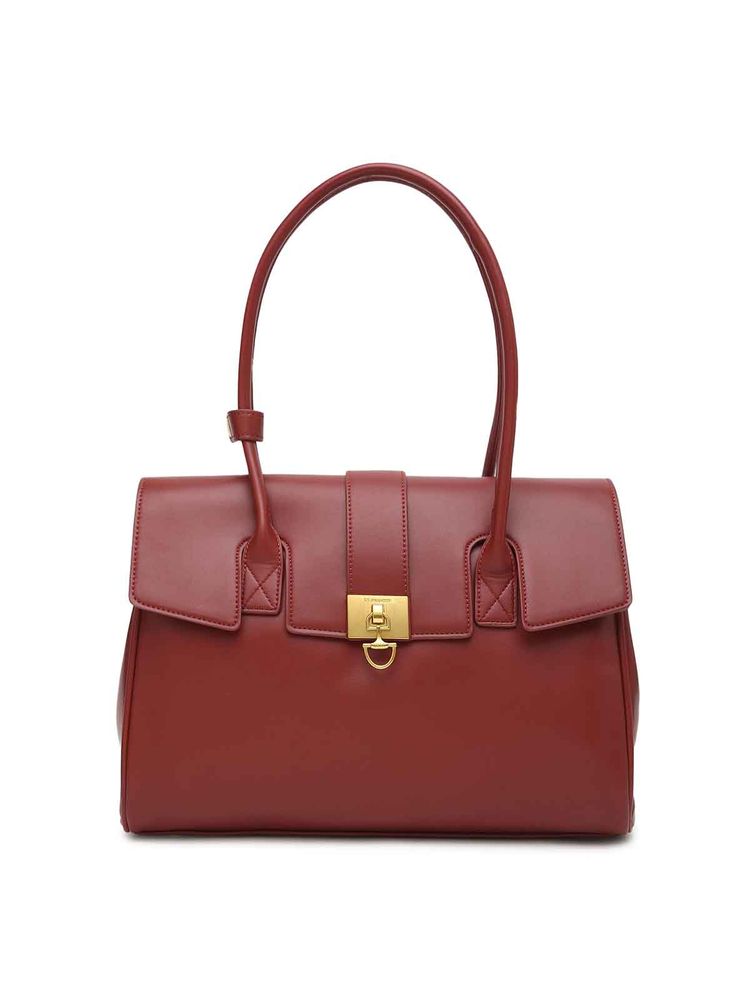 U.S. POLO ASSN. Aspen Wine satchel Handbag with Horsebit Hardware