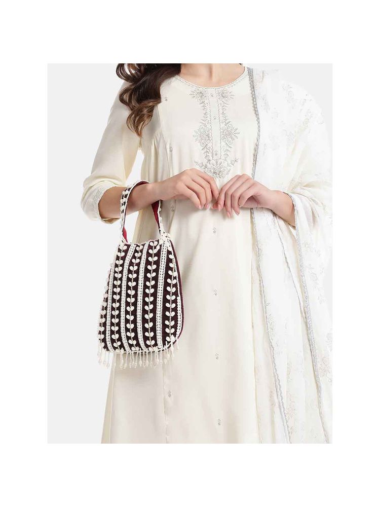 Fabbhue Women Multi-Color Maroon-White Hand Potli Bag-picture-22