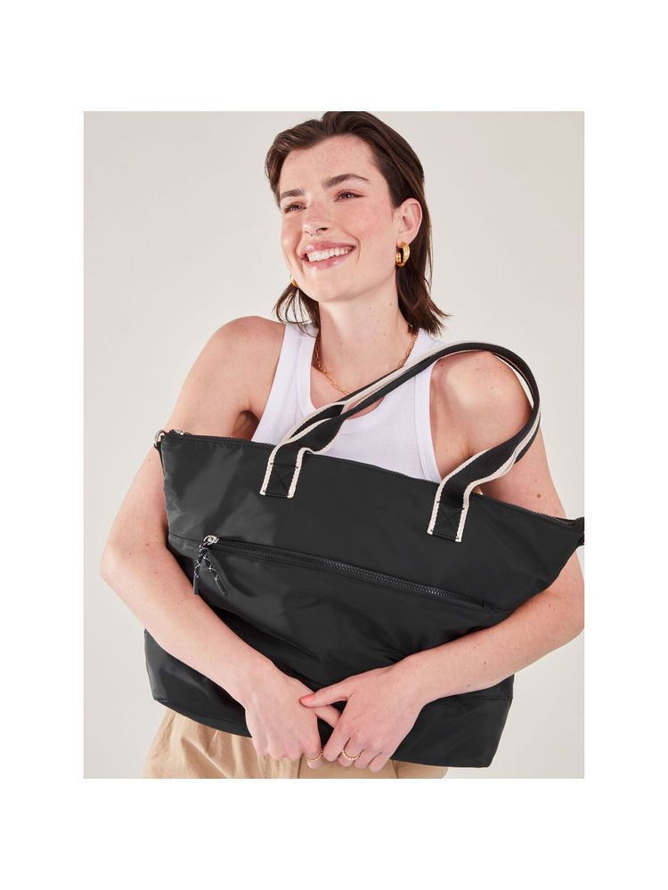 Accessorize London Womens Black Webbing Tote Bag In Recycled Nylon-image-18