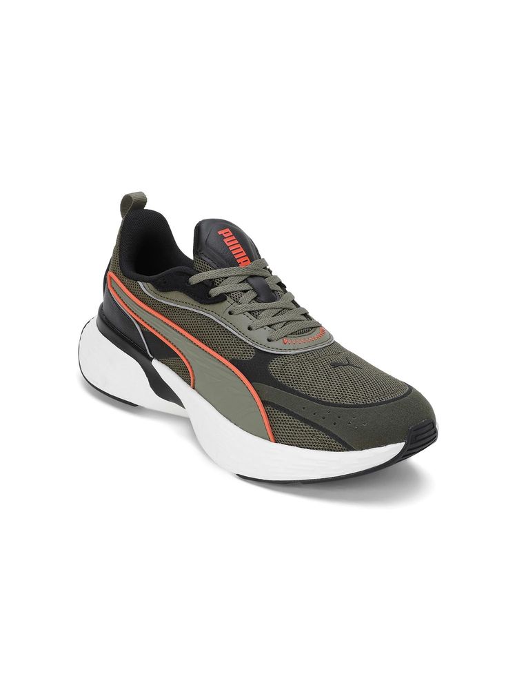Puma Softride Sway Chase Unisex Olive Green Running Shoes-image-19