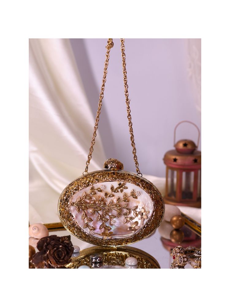 SWISNI Women Gold MOP Clutch-picture-0