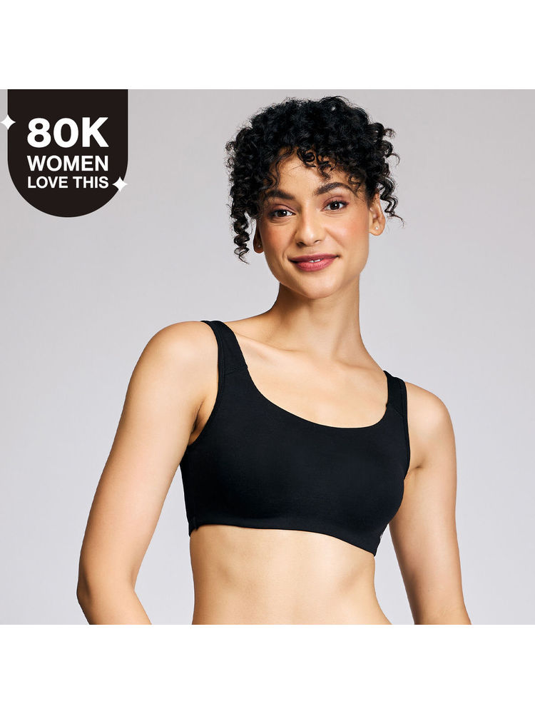 Nykd by Nykaa Soft Cup Easy-Peasy Slip-On Bra With Full Coverage - Black NYB113
