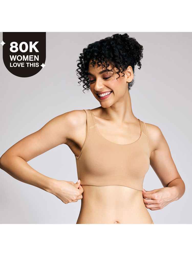Nykd by Nykaa Soft Cup Easy-Peasy Slip-On Bra With Full Coverage - Brown NYB113