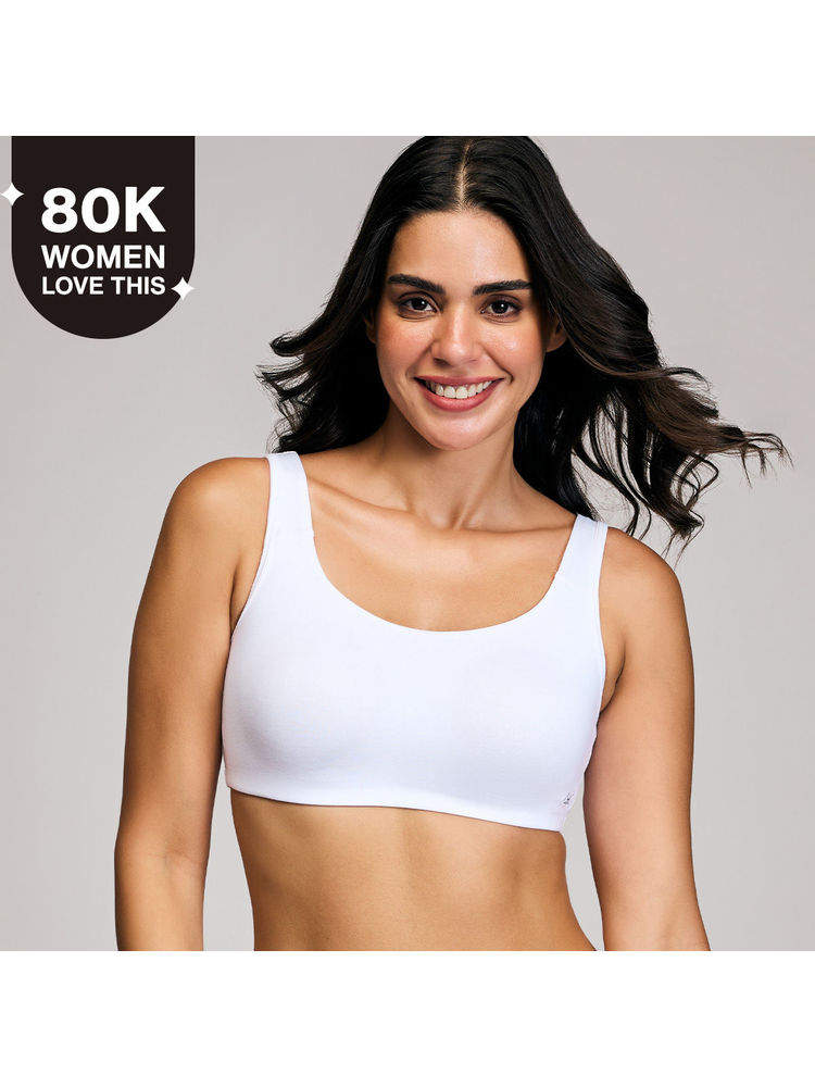 Nykd by Nykaa Soft Cup Easy-Peasy Slip-On Bra With Full Coverage - White NYB113