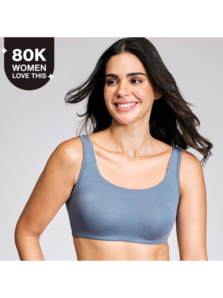 Nykd by Nykaa Soft Cup Easy-Peasy Slip-on Bra with Full Coverage - Blue NYB113-picture-19