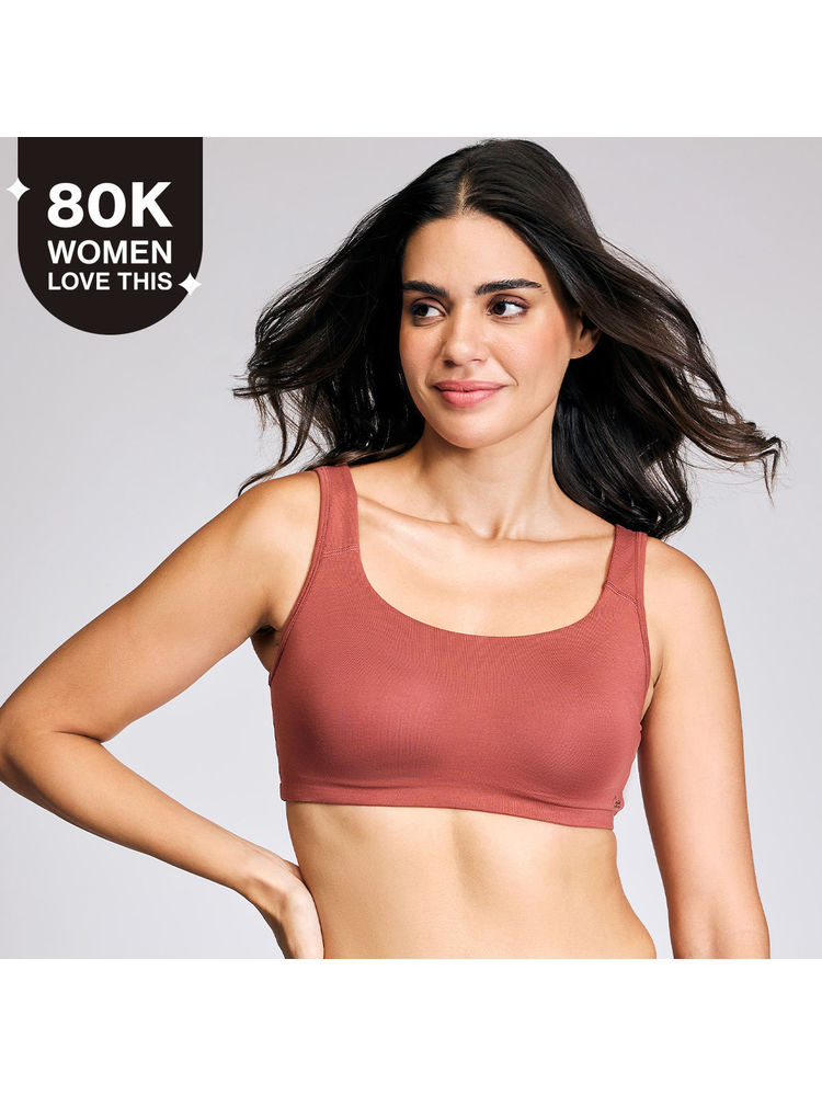 Nykd by Nykaa Soft Cup Easy-Peasy Slip-on Bra with Full Coverage - Rust NYB113-picture-25