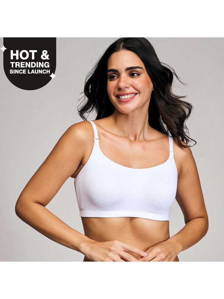 Nykd By Nykaa Easy Breezy Slip on Bra - Bright white NYB165 - White
