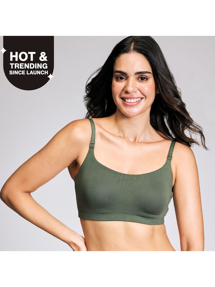 Nykd by Nykaa Easy Breezy Slip On Bra - NYB165 - Green