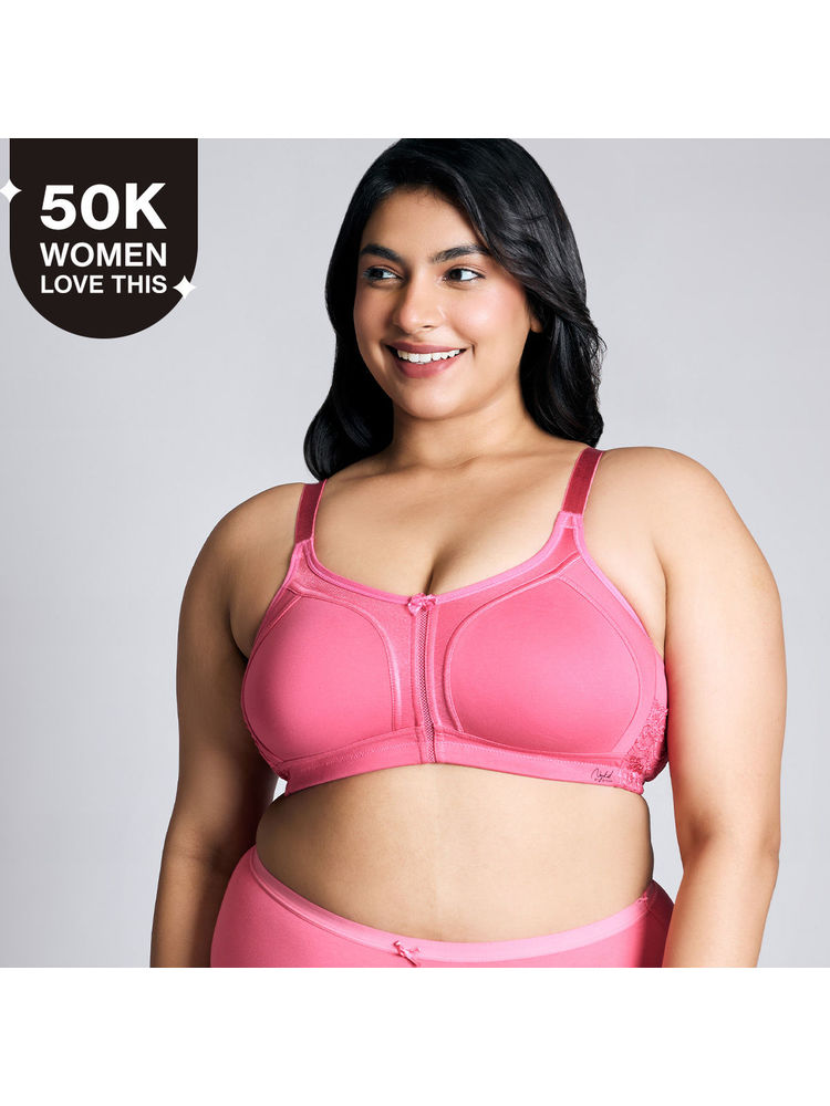 Nykd By Nykaa Everyday Cotton M-Frame Bounce Control Non-Padded Non-Wired Bra NYB101 Pink-picture-23