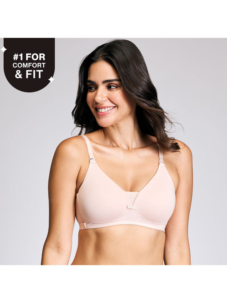 Nykd By Nykaa Breathe Cotton Triangle Cup Padded Non Wired T-Shirt Bra NYB003 Nude