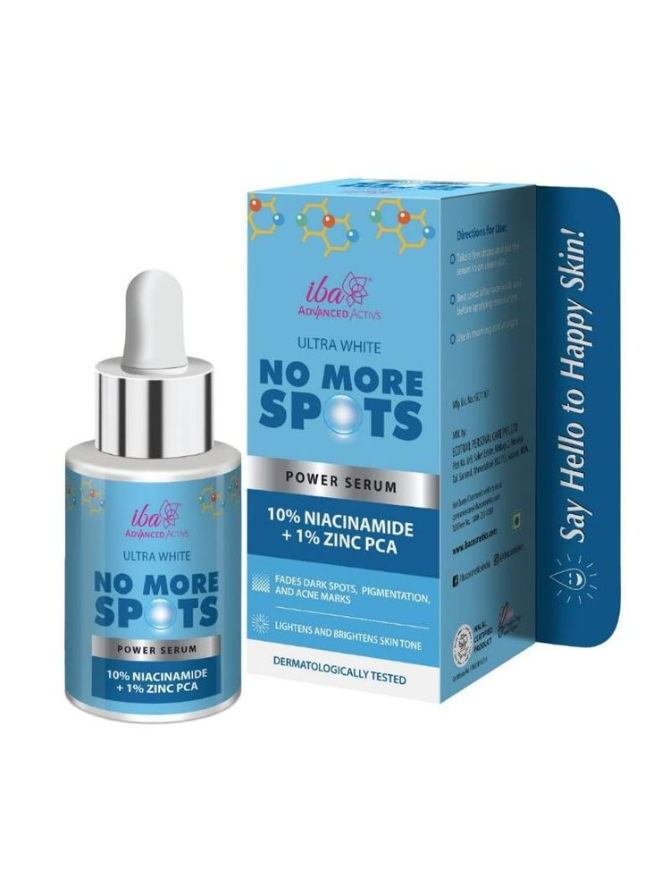 IBA Advanced Activs Ultra White No More Spots Power Serum 10% Niacinamide +1% Zinc