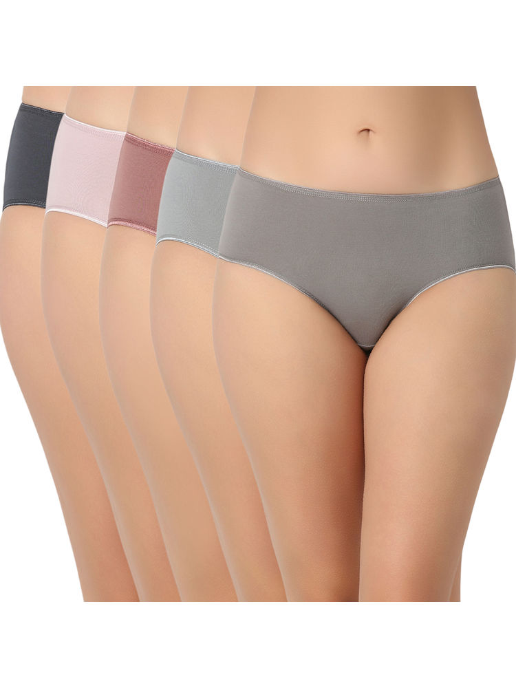 Juliet Cotton Hipster Premium Panties Full Coverage Stretchable (Pack of 5)-picture-14