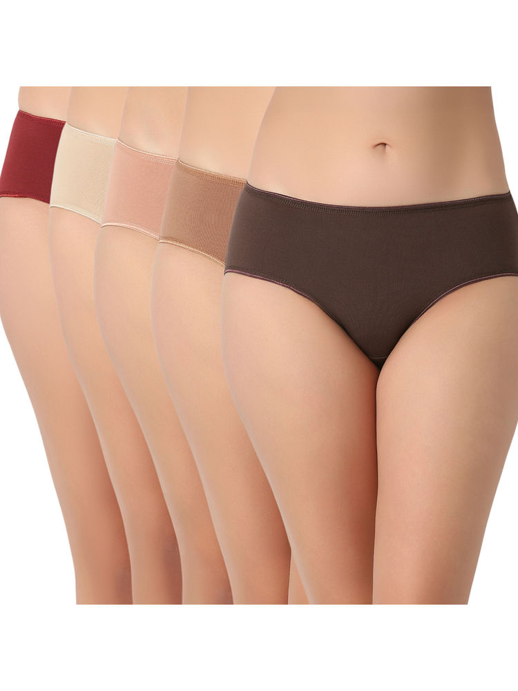 Juliet Cotton Hipster Premium Panties Full Coverage Stretchable (Pack of 5)-picture-11
