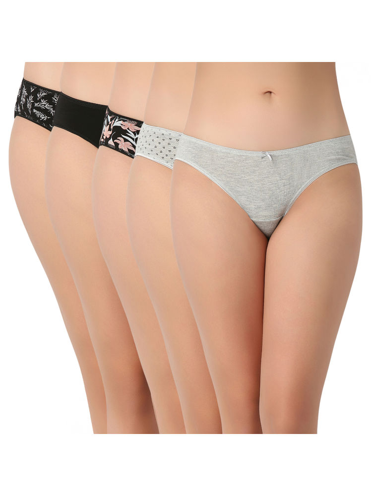 Juliet Cotton Bikini Panties Stretchable (Pack of 5)-picture-20