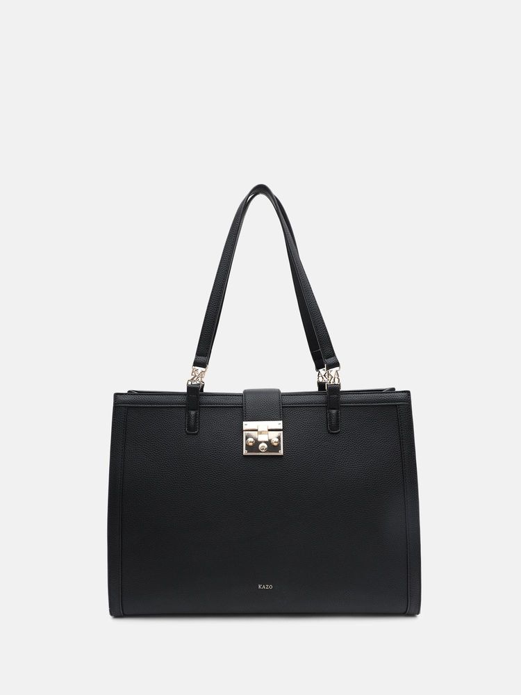 kazo fashion Kazo Black Zafi Tote Bag (L)-picture-1
