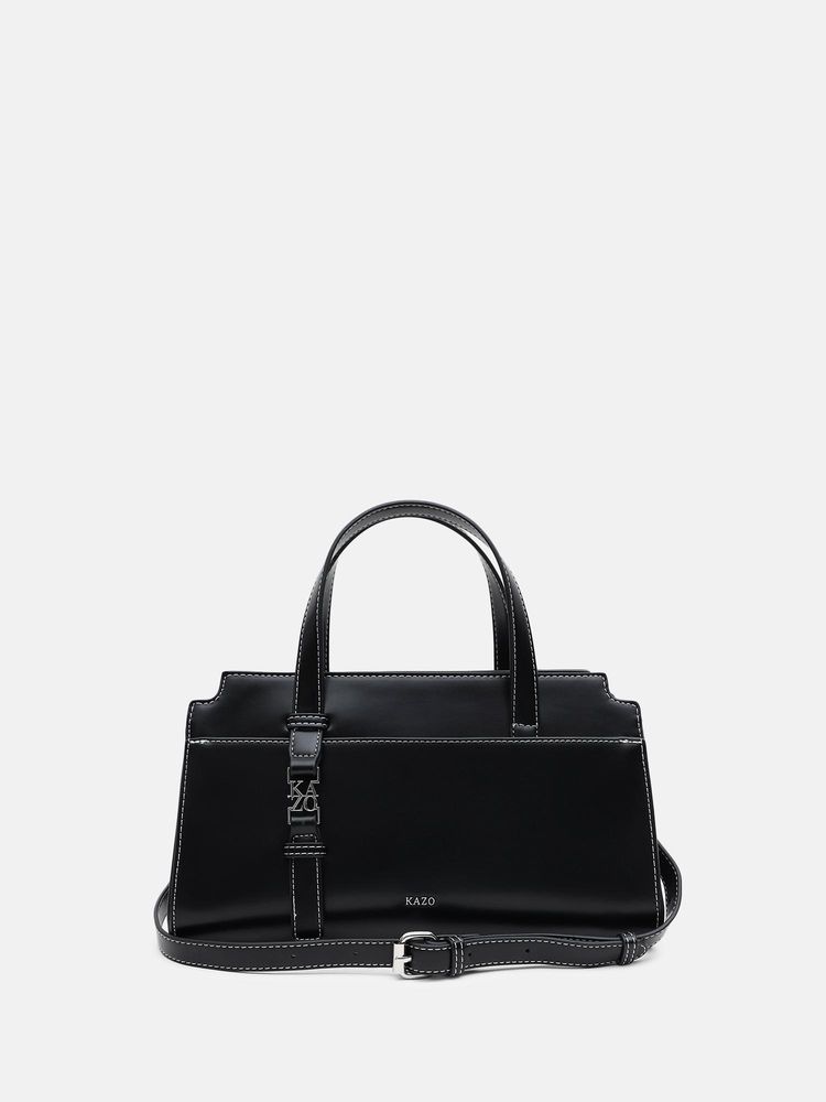 kazo fashion Kazo Black Jakline Satchel Bag with Detachable Strap (M)-picture-12