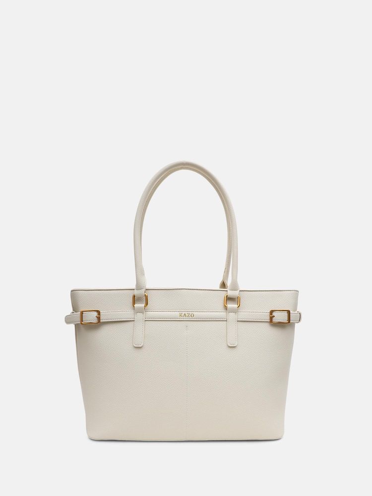 kazo fashion Kazo Off White Beryl Tote Bag (L)-picture-4