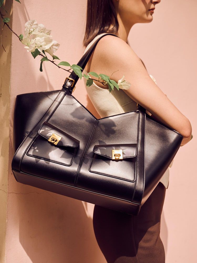 kazo fashion Kazo Black Maia Tote Bag (L)-picture-17