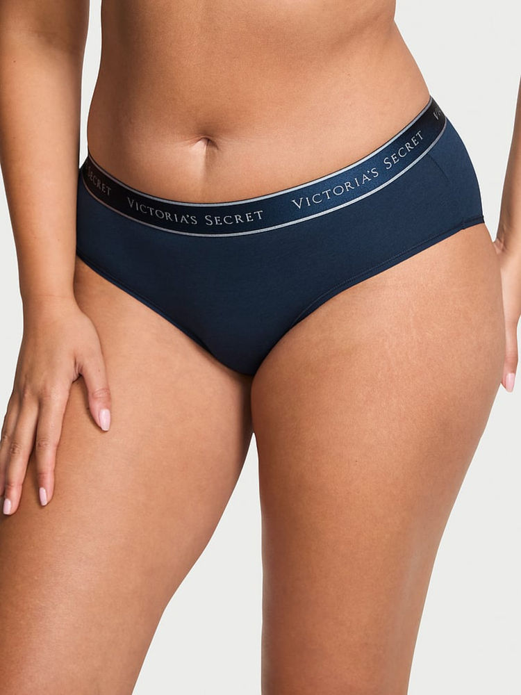 victoria's secret intimates Victoria's Secret Blue Logo Cotton Hiphugger Panty-picture-36