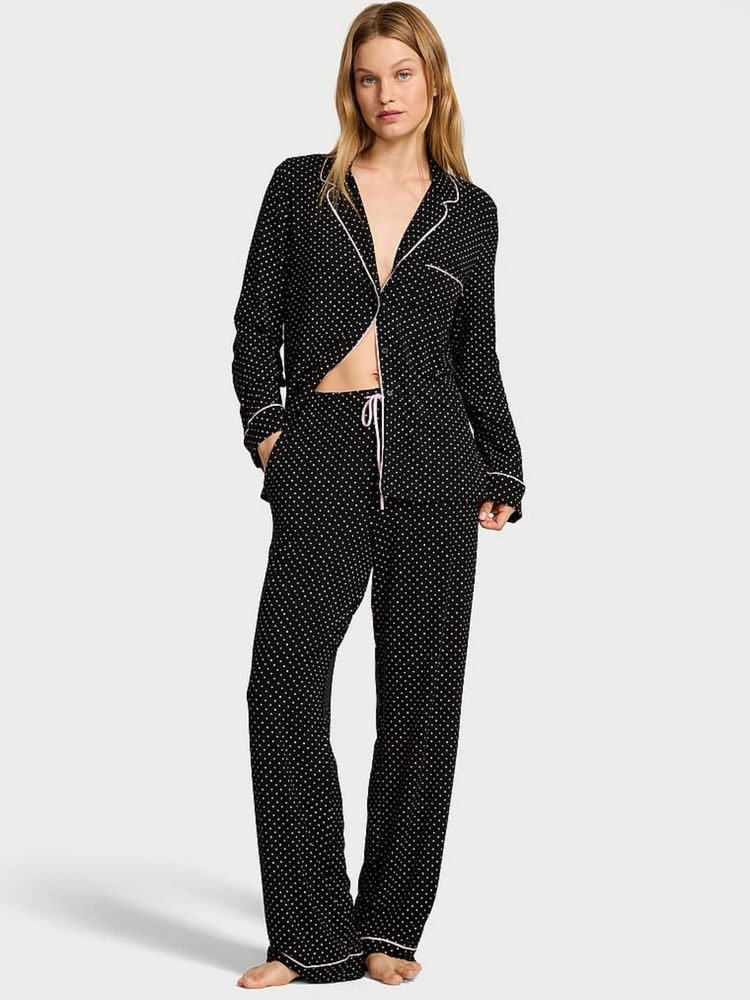 victoria's secret intimates Victoria's Secret Black Modal Soft Long Shirt & Pyjama-picture-28