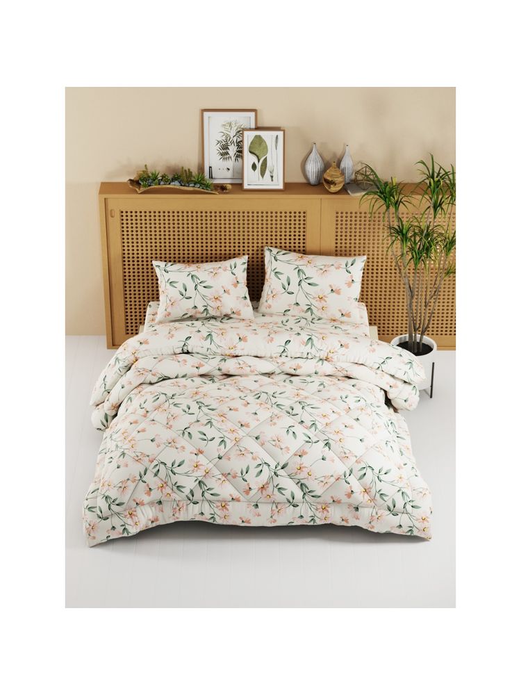 BIANCA 4-Piece Micro Double Bed Sheet Bedding Set (California) Floral-White/Pink (Queen)-image-6