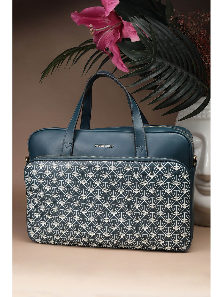 Allen Solly Women Teal Printed Handbag-image-1
