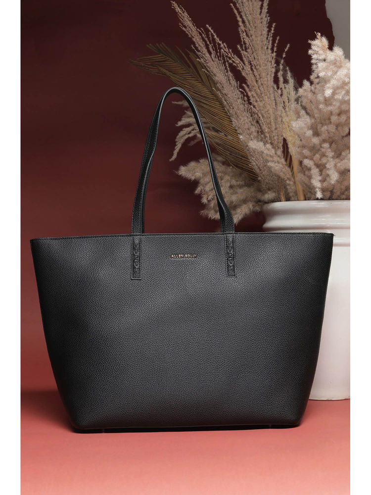 Allen Solly Women Black Solid Tote Bag-picture-14