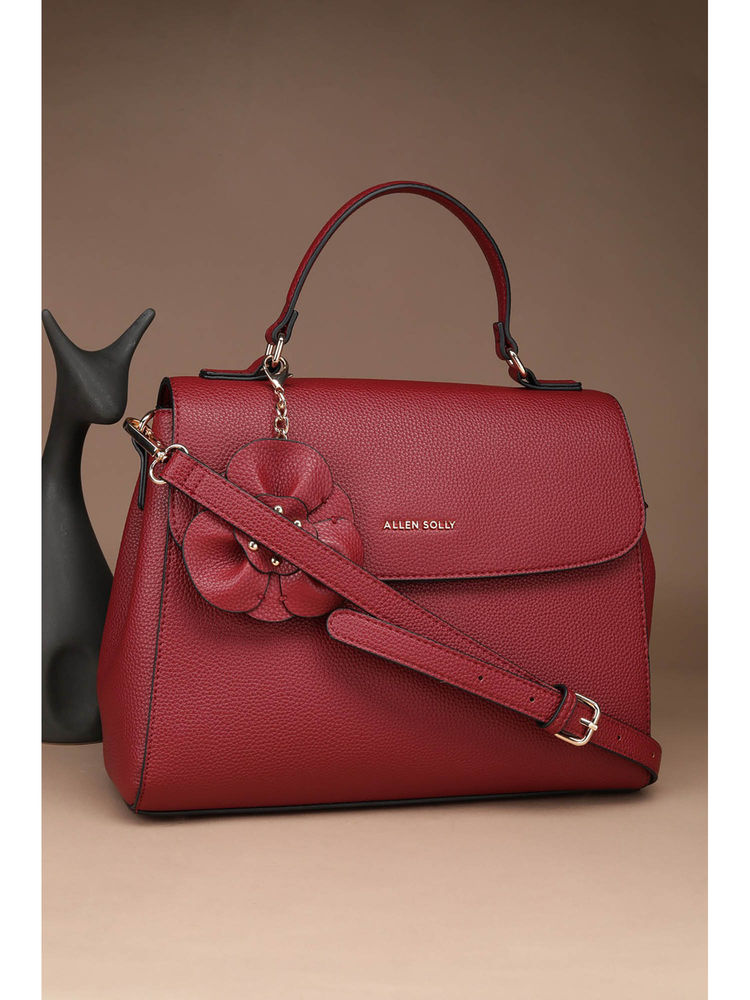 Allen Solly Women Maroon Casual Sling Bag with Key Chain-picture-26