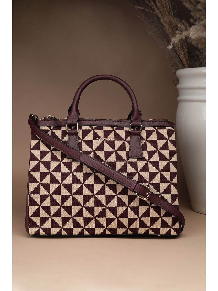 Allen Solly Women Brown Printed Handbag with Detachable Strap-image-38