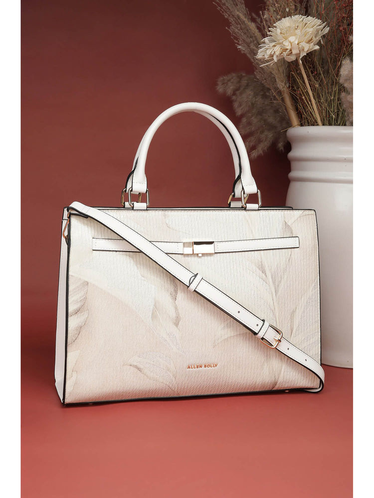 Allen Solly Women Off White Printed Handbag with Detachable Strap-picture-39