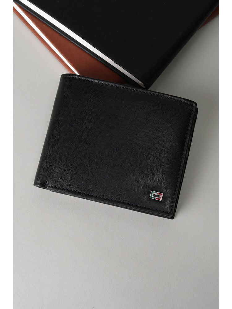 Peter England Men Black Solid Leather Wallet-picture-13