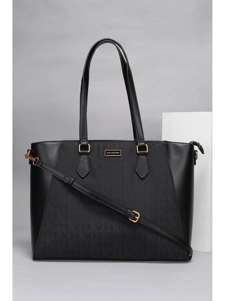 Van Heusen Women Black Printed Tote Bag-picture-20