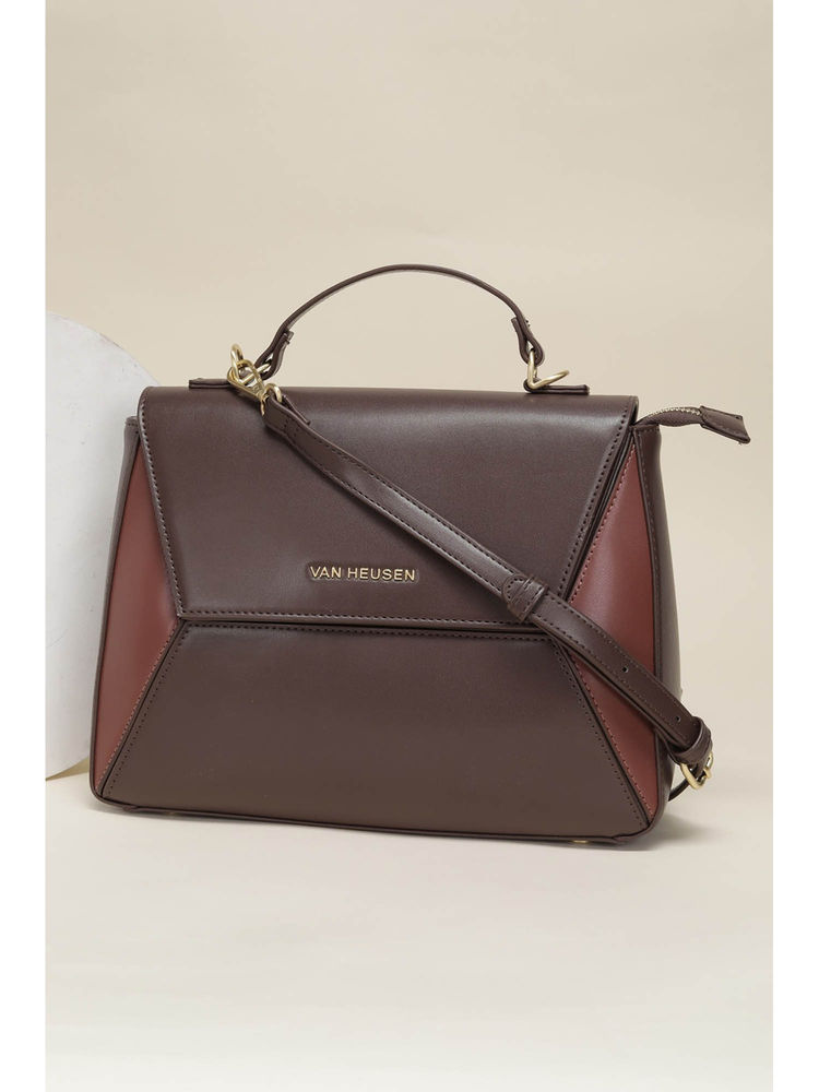Van Heusen Women Brown Colorblock Sling Bag-picture-16