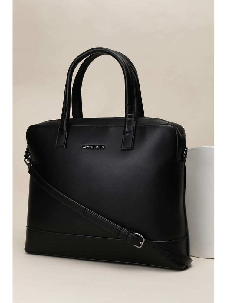 Van Heusen Women Black Solid Formal Handbag with Detachable Strap-picture-27
