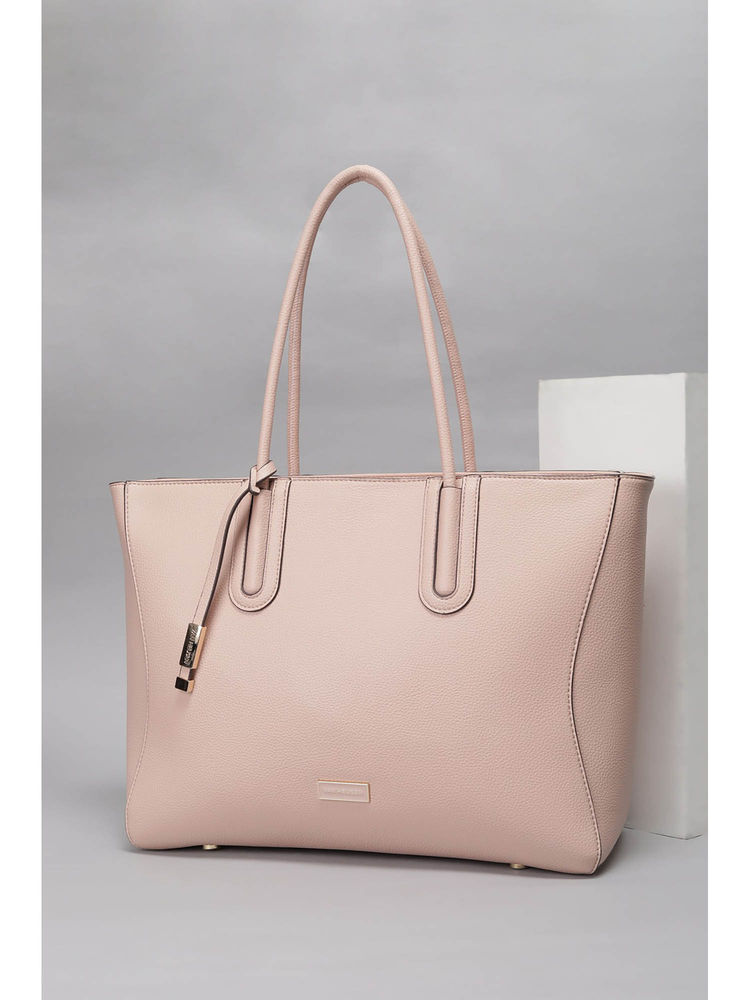 Van Heusen Women Peach Solid Tote Bag