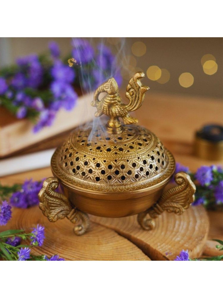 RITUALISTIC Sanchi Brass Loban Lamp Dhoop Holder Incense Burner For Home and Office-picture-7