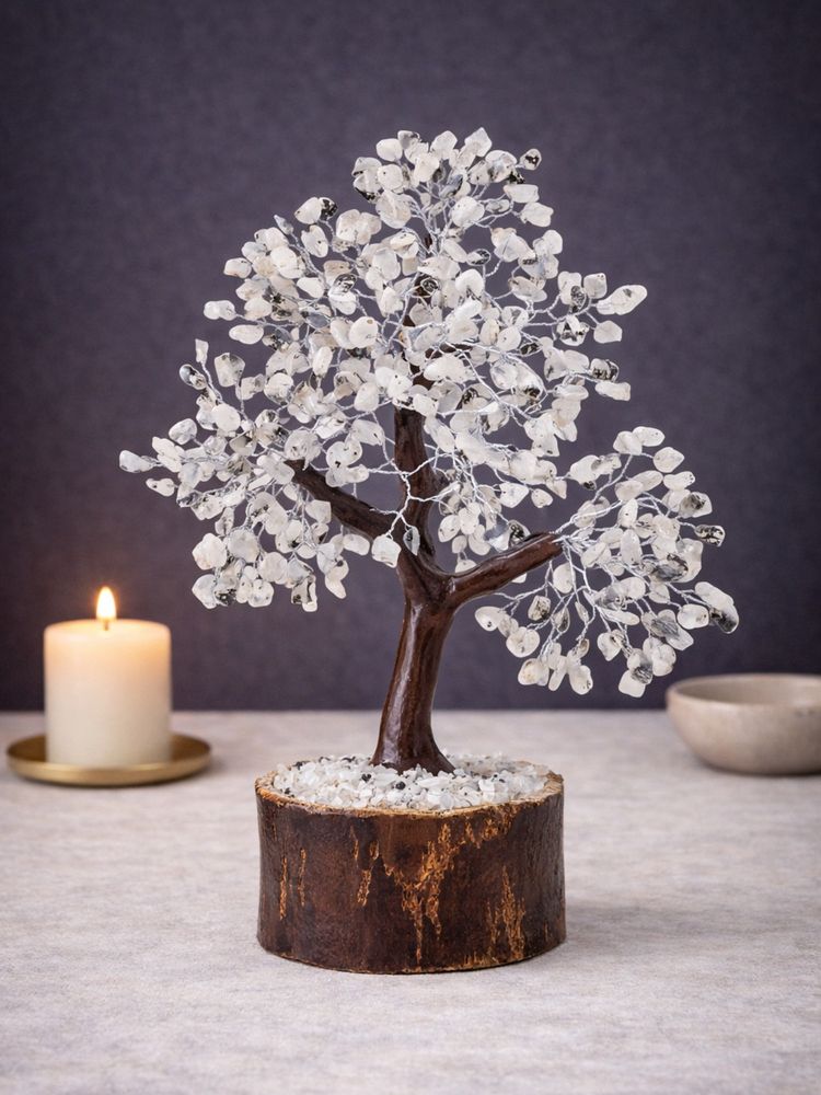 Golden Peacock Handcrafted White Agate Stone Wish Tree Decor Showpiece-picture-15