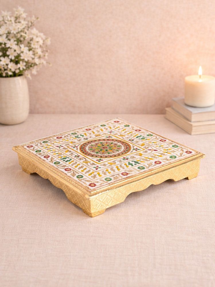 Golden Peacock Handcrafted Multicolor Meenakari Square Bajot-picture-48