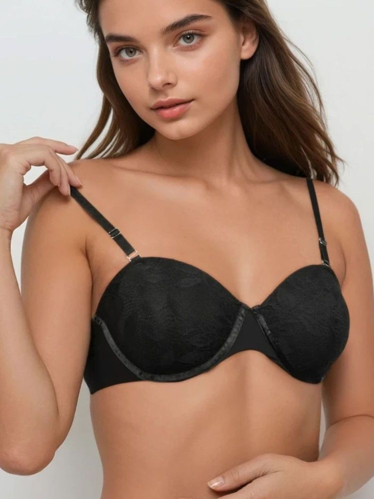 MHYTH Sleek Obsidian Lace Demi Push-Up Bra-picture-22