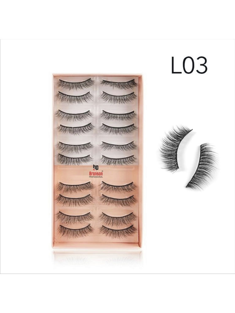 Bronson Professional Eyelash Set 3D False Long And Natural Eye Makeup No. L03-picture-29