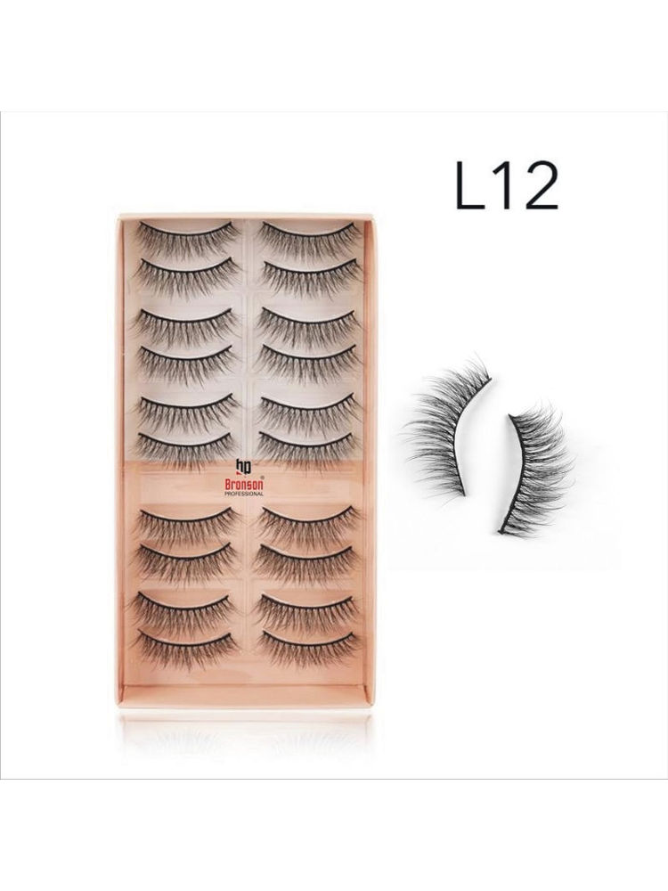Bronson Professional Eyelash Set 3D False Long And Natural Eye Makeup No. L12