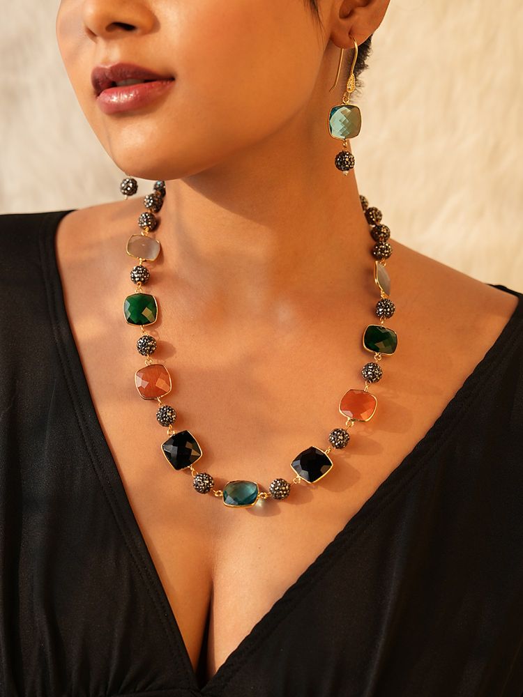 BINNI Multi-Color Stone Necklace Set-image-18