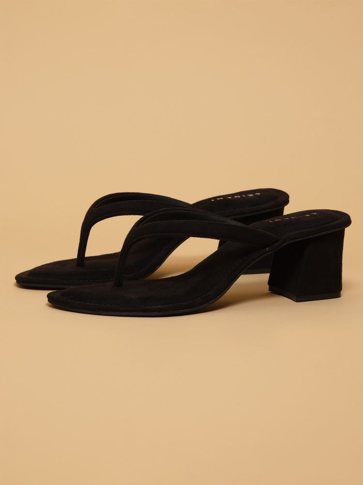 Eridani Danie Black Slip On Sandal Heels-image-4