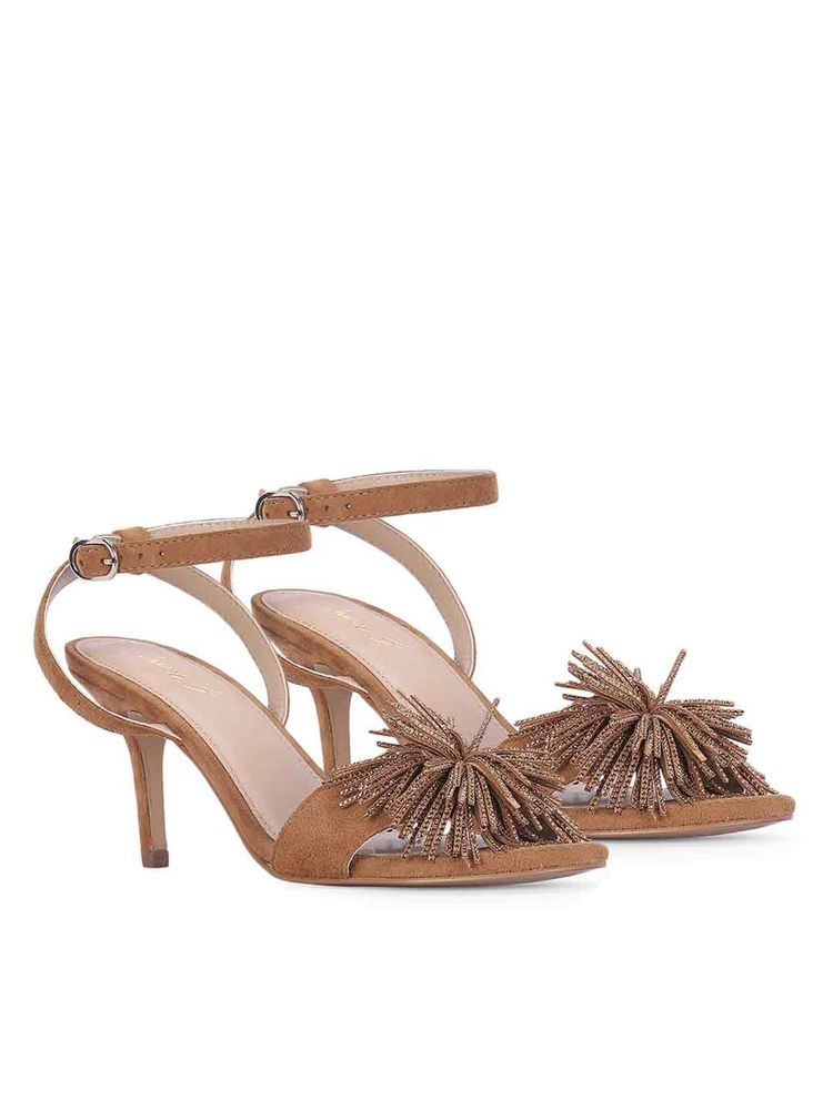 Saint G Women Beige Leather Stiletto Sandal Heels-image-44
