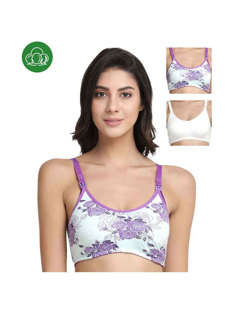 Inner Sense Organic Antimicrobial Soft Nursing Bra Pack of 3 - Multi-Color-picture-18