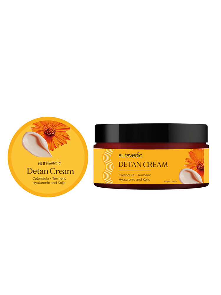 Auravedic Detan Cream for Tan Removal Turmeric Calendula Vitamin C Niacinamide De tan cream-image-47