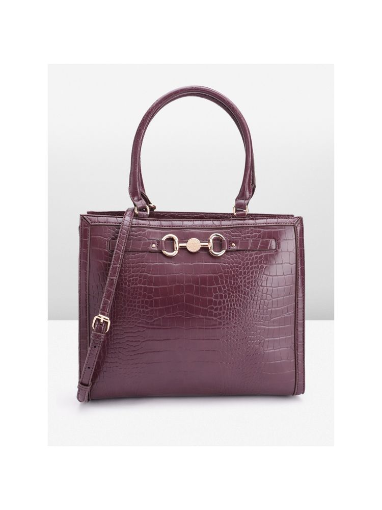 Anne Klein Women Horsebit Shopper Red Textured Tote Bag-image-10