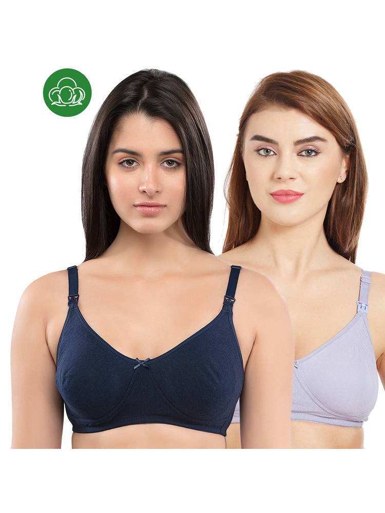 Inner Sense Organic Cotton Antimicrobial Nursing Bra Pack of 2 - Multi-Color-picture-20